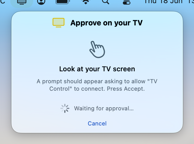 Approve the connection on your TV