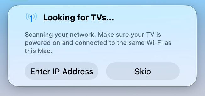 Scanning for LG TVs on the local network